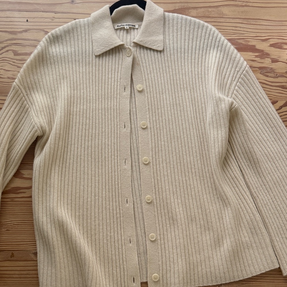 Reformation cashmere collared cardigan